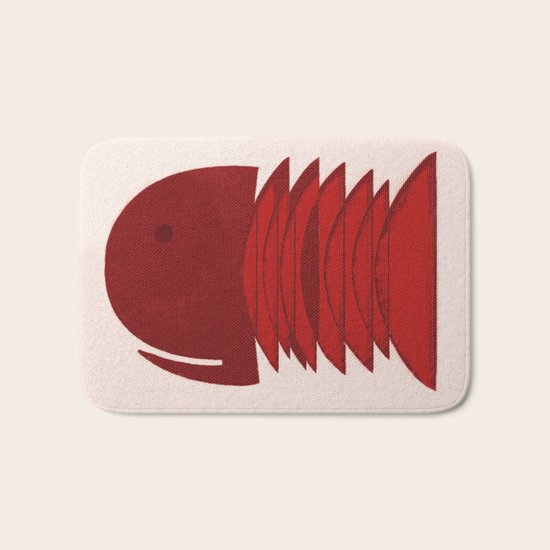Red Fish Bath Mat