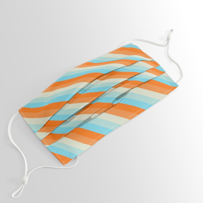 Goldfish Diagonal Striped Pattern Face Mask