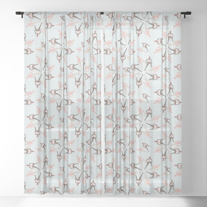 Synchronized swimming mandala Sheer Curtain