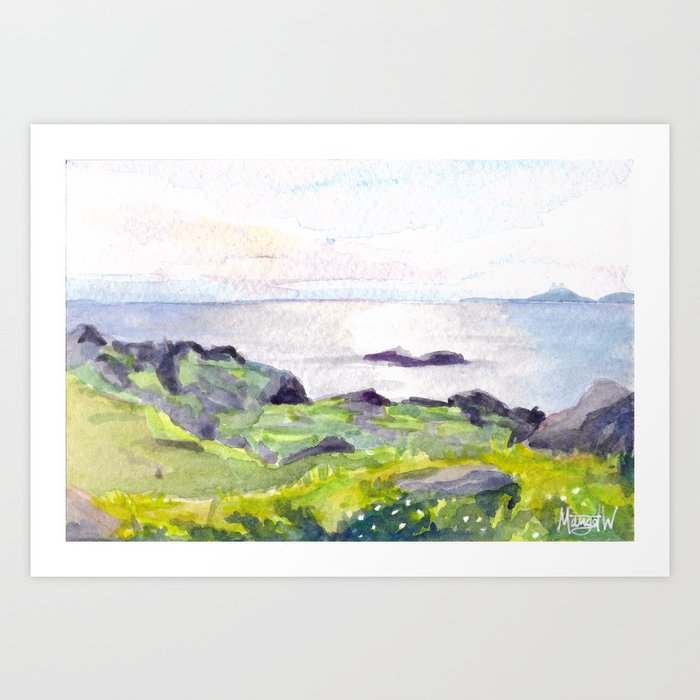 West Coast of Iona from the Top of Dun I Art Print