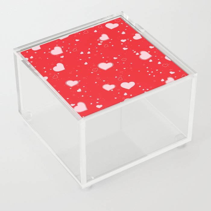 Valentine’s Hearts - Red Acrylic Box