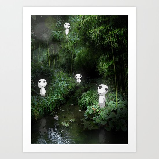 Forest Spirits (Kodama) Art Print