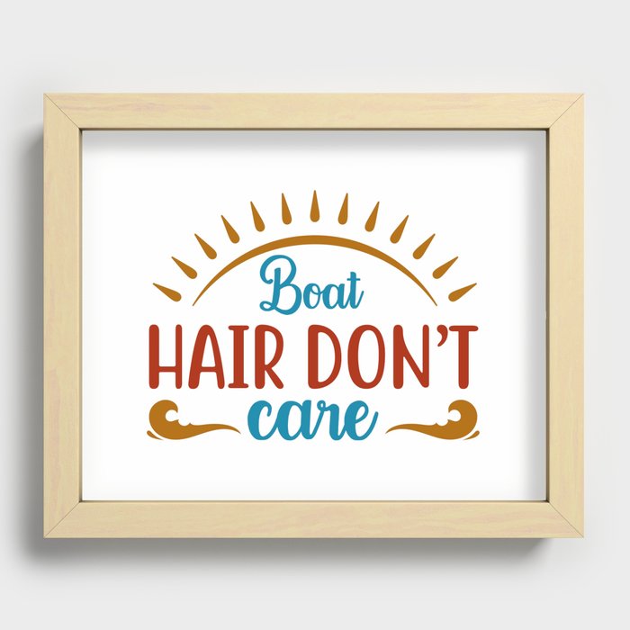 Boat Hair Dont Care Recessed Framed Print