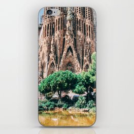 Spain Photography - Pond In Front Of A Basilica In Barcelona iPhone Skin