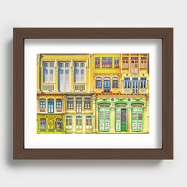 The Singapore Shophouse, in YELLOW 2 Recessed Framed Print