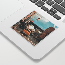 Nostalgic Downtown Brooklyn in Color Photograph Sticker