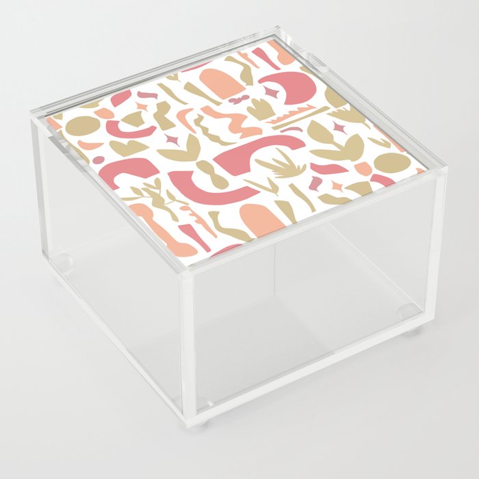 Aesthetic Minimalist Danish Pastel Floral Abstract Acrylic Box