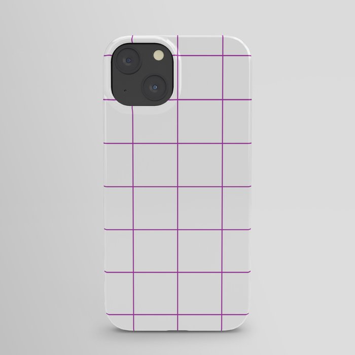 Graph Paper (Purple & White Pattern) iPhone Case