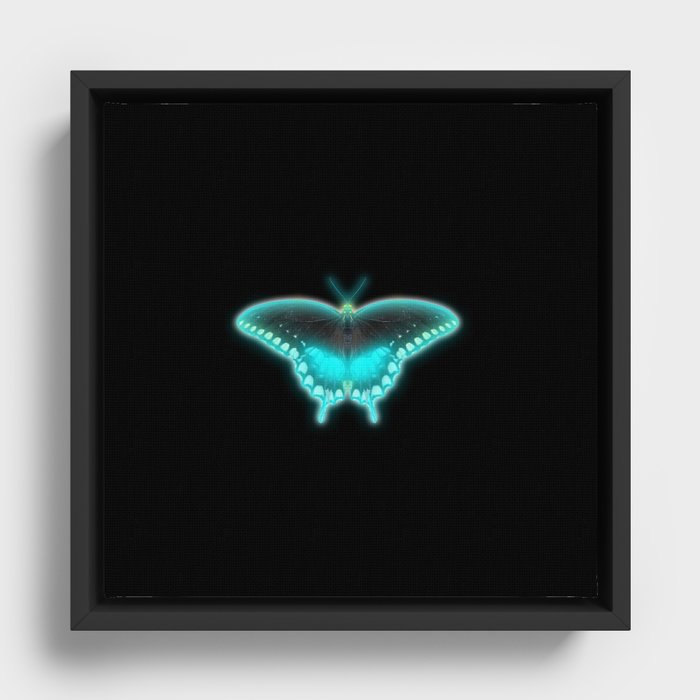 Glowing Moth Framed Canvas