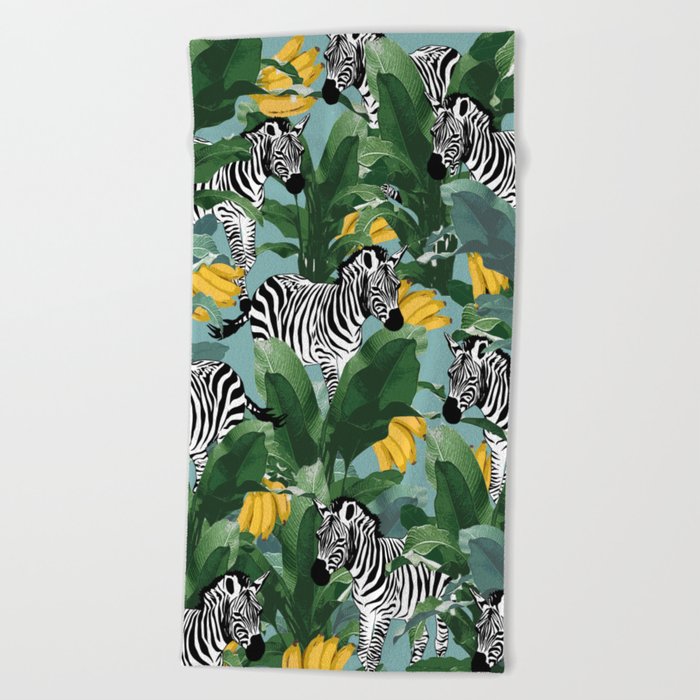 Zebra In jungle Beach Towel
