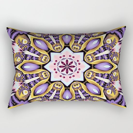 Kaleidoscope in purple, pink, gold and blue Rectangular Pillow
