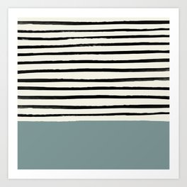 River Stone & Stripes Art Print