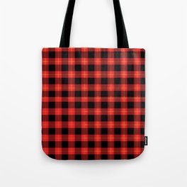 Red Buffalo Plaid Flannel Pattern Tote Bag