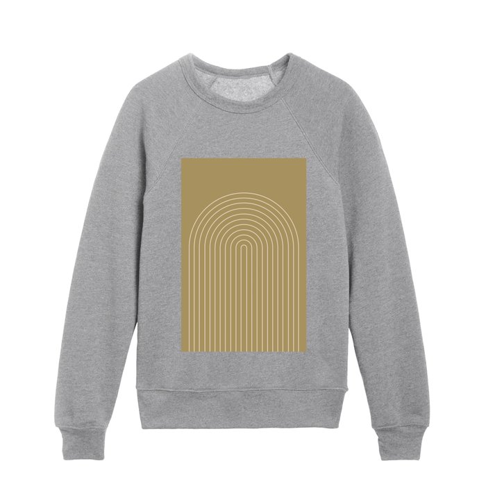 Olive Rainbow Arch Midcentury Kids Crewneck