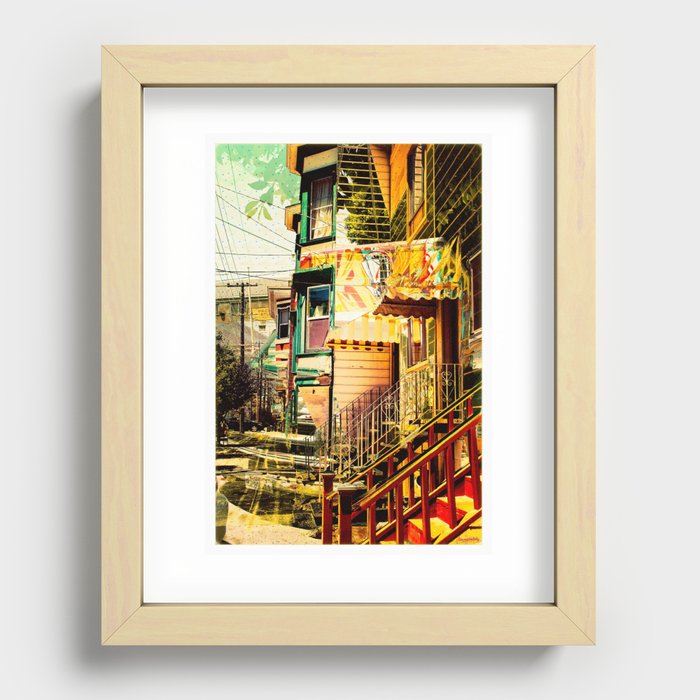The Victorians' life in the Mission district - San Francisco Recessed Framed Print