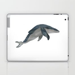  gray blue whale in digital watercolor painting Laptop Skin