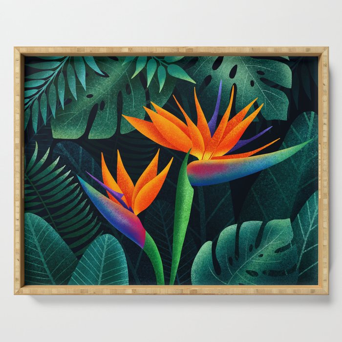 Bird of Paradise Vibrant Sunset-Colored Flowers + Tropical