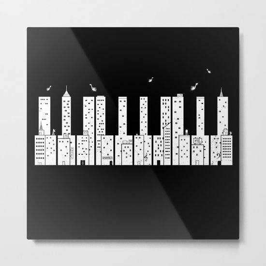 Piano Skyline Metal Print