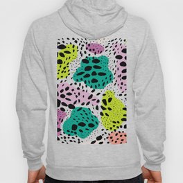 Modern abstract painted black polka dots fashion colors geometric shapes lavender lime Hoody