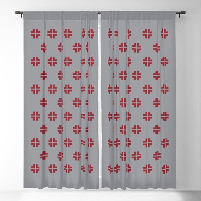 Scandinavian Grey Red Blackout, Red Blackout Curtains