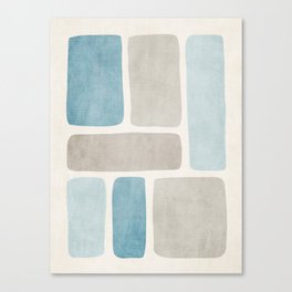 Minimalist Neutral Blue Beige Tones  Canvas Print