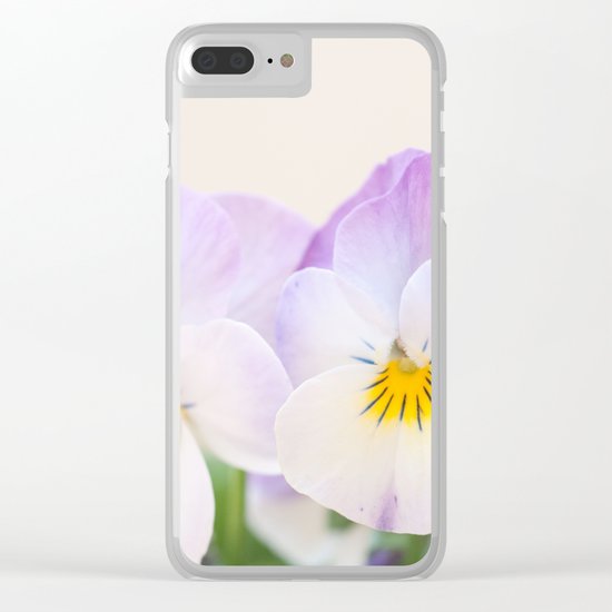 Spring Love #1 - Soft violet-white Pansies #decor #art #society6 Clear iPhone Case