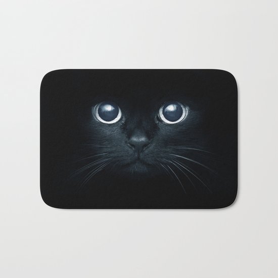 Black Cat in The Dark Bath Mat