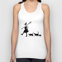 Witch on a morning walk Unisex Tank Top