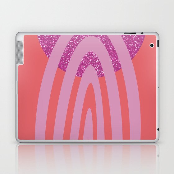 When Sun Met Rainbow - deep coral purple pink Laptop & iPad Skin