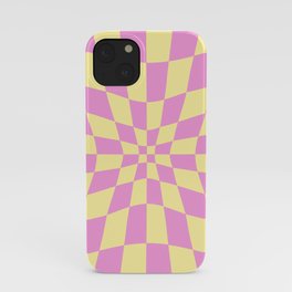 Distorted Groovy Strawberry Banana Gingham iPhone Case