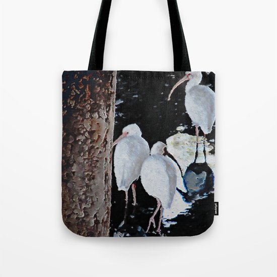 Ibises Under a Bridge (revamped) Tote Bag