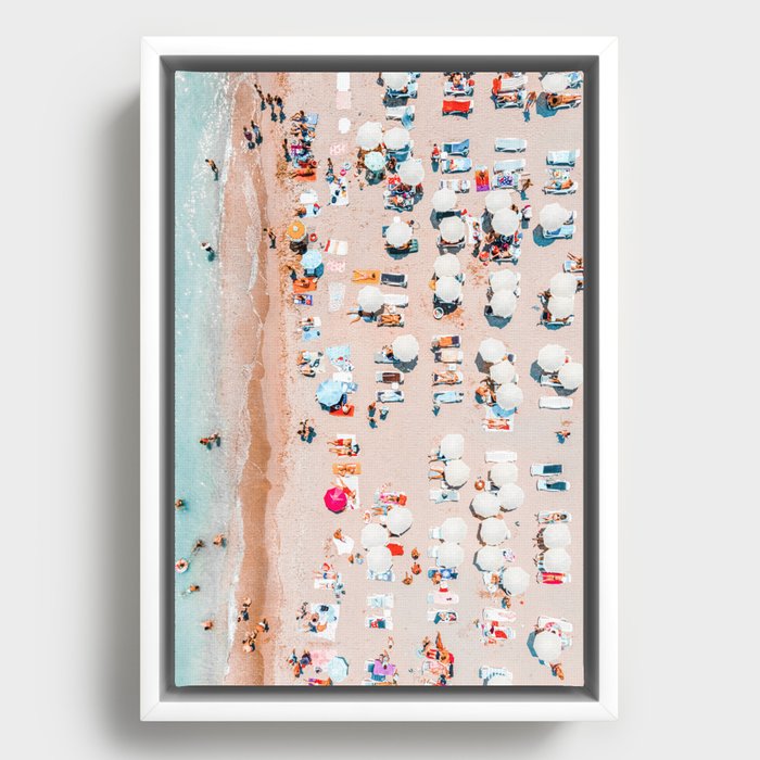 Aerial Beach Print, Beach Print, Aerial Beach Photography, Aerial Photography, Blue Ocean Print, Sea Beach Print Framed Canvas