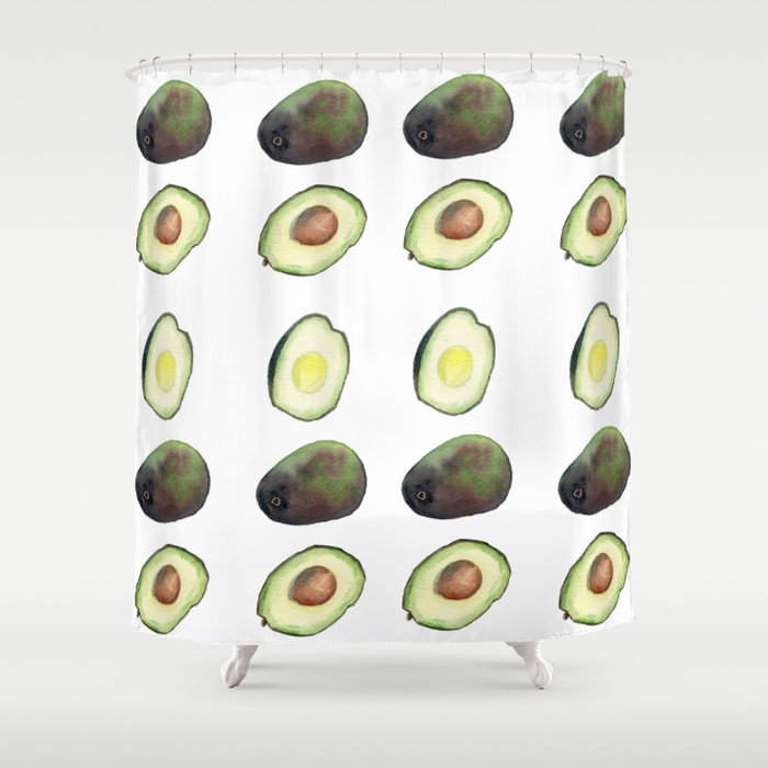 Avocado Watercolor Shower Curtain