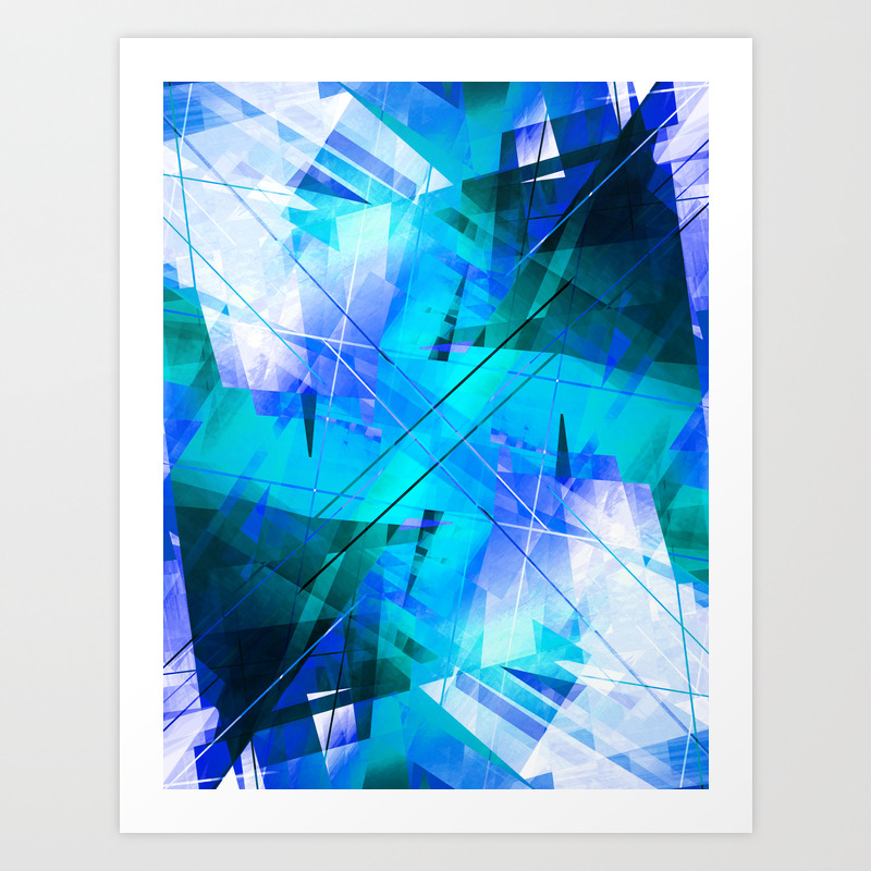 Vaporwave Geometric Abstract Art Art Print By Ovko Society6