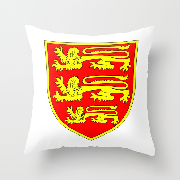 British Three Lions Shield Throw Pillow