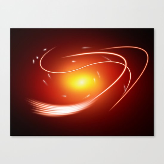 Red Glow Lines Canvas Print