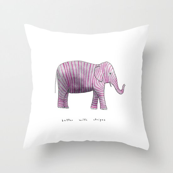 better with stripes Throw Pillow