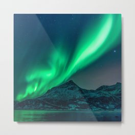 Aurora Borealis (Northern Lights) Metal Print | Auroraborealis, Boho, Night, Nature, Photo, Wanderlust, Sky, Mountain, Northernlights, Digital 