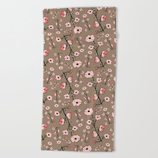 Stylized Sakura Beach Towel