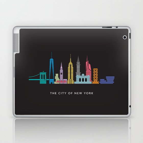 New York Skyline Black Laptop & iPad Skin