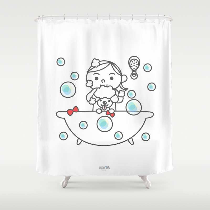 The Little Girl Take A Bath Shower Curtain By Ciaociao Gigio
