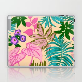 Tropical leaves pattern - Neon Laptop Skin
