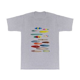 Surfboards T Shirt | Ink Pen, Eastcoast, Drawing, Colorful, Westcoast, Ripcurl, Digital, Colored Pencil, Popart, Sea 