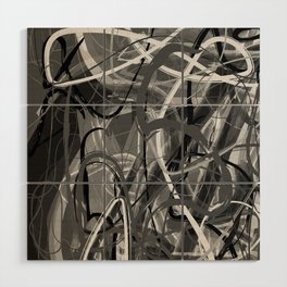 abstract scribble Wood Wall Art