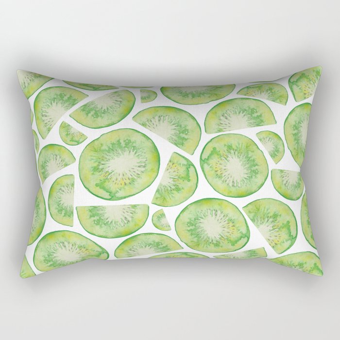 Watercolour Kiwi Fruit Rectangular Pillow