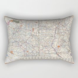 Highway Map of Arizona and New Mexico. - Vintage Illustrated Map-road map Rectangular Pillow