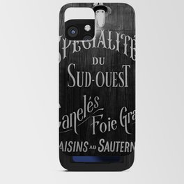 French food vintage sign in black and white   iPhone Card Case
