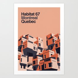 Habitat 67 retro poster Art Print
