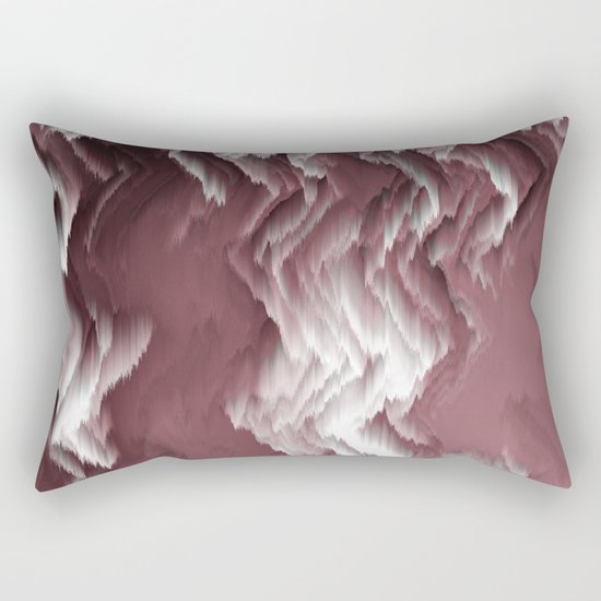 marsala and white abstract Rectangular Pillow