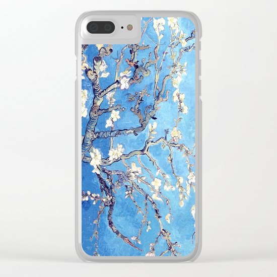 Vincent Van Gogh Almond Blossoms. Sky Blue Clear iPhone Case